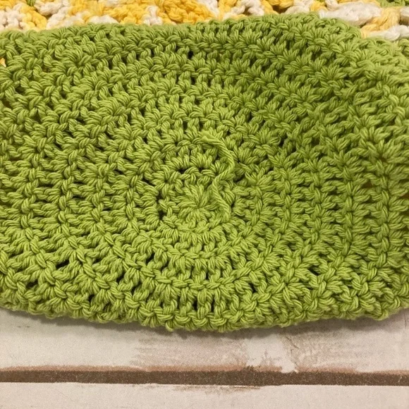 Vintage Handmade Quilt Granny Crotchet Large Crossbody Shopping Bag - Picture 12 of 13